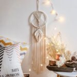 Woven Tapestry Star Moon Decoration Dreamcatcher Hanging Lamp Bedroom Wall Hanging - Image 8