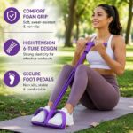 Pedal Resistance Band with Handle – 6-Tube Foot Pedal Resistance Band for Home Workouts, Sit-Up Exercise Equipment, Abdominal Trainer for Abs, Legs, Arms & Core Training - Image 3