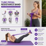 Pedal Resistance Band with Handle – 6-Tube Foot Pedal Resistance Band for Home Workouts, Sit-Up Exercise Equipment, Abdominal Trainer for Abs, Legs, Arms & Core Training - Image 8